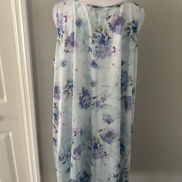 Vanity Fair Y2K Floral Slip Nightgown Lace Empire Waist Large Fairy Cottagecore - Picture 5 of 7